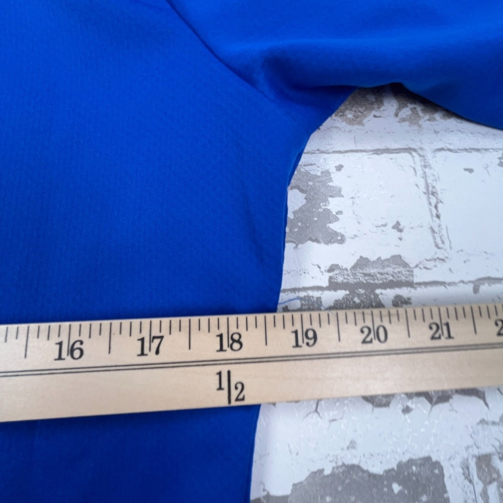 Nike Shirt Men Medium Blue White Tee‎ Pull Over Quarter Zip Performance Sweater - Picture 10 of 11